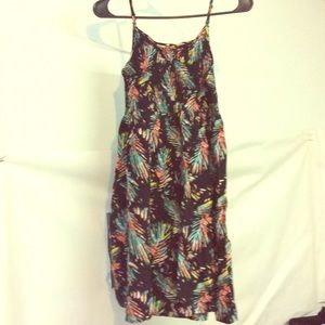 Girls Size 14/16 Black Feather Print Sundress Long